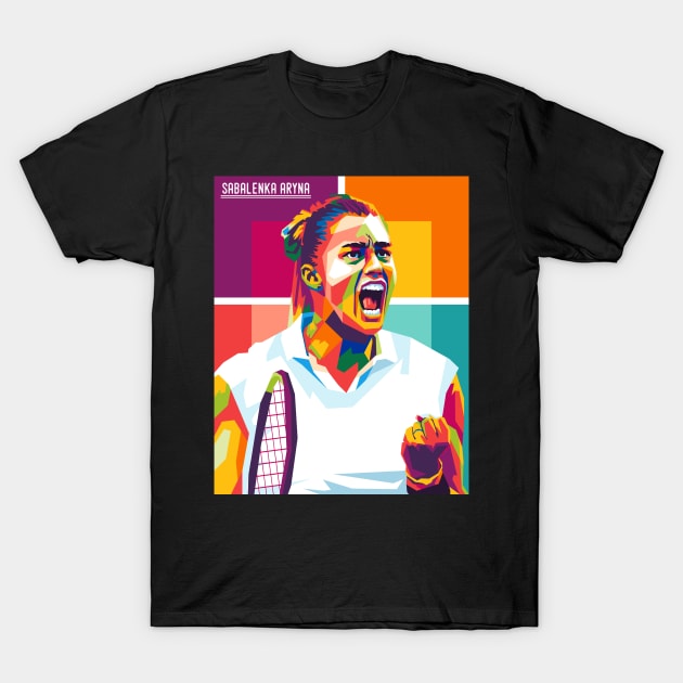 tennis woman player T-Shirt by cool pop art house